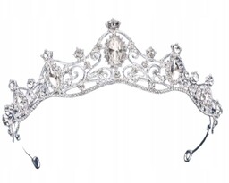 Tiara, diadem ślubny srebrny, korona ślubna, srebrna,