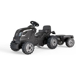 Smoby - Farmer XL Czarny Traktor + Przyczepa