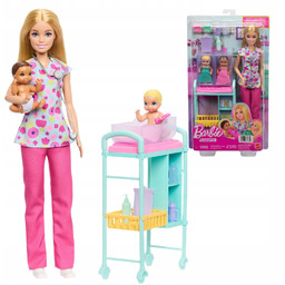 Lalka Barbie Zestaw Lalka Pediatra Lekarz Doktor Blondynka