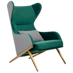 King Home Tapicerowany fotel Hampton Velvet MSE011000304.P02V35 ciemnozielony