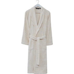 Elegancki szlafrok STELLA z koronką XL Kremowy