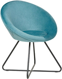 Beliani Krzesło okrągłe welurowe niebieskie
