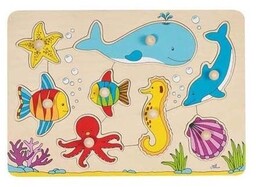 Goki, puzzle drewniane z uchwytami Podwodny świat