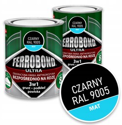 Farba do Metalu na Rdzę Czarny Mat Ral