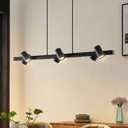 Lampa wisząca Savoli Lindby, możliwość ściemniania, czarny, salon