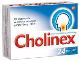Cholinex, 24 pastylek do ssania na ból gardła