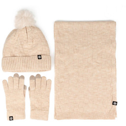 Alessio KOMPLET CZAPKA + SZALIK + RĘKAWICZKI DOTYKOWE