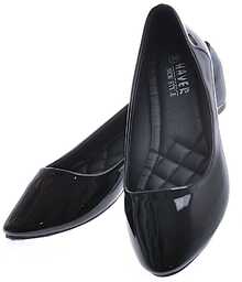 Czarne baletki damskie lakierowane