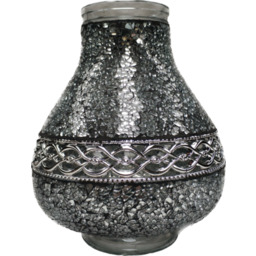 Znicz witraż Karafa decor DECOR2 36 cm srebrno-czarno-biały