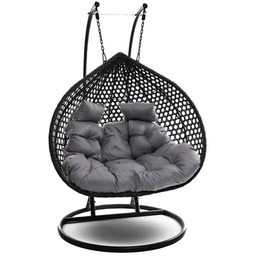 Fotel wiszący ogrodowy 2 osobowy SC-028 Czarny