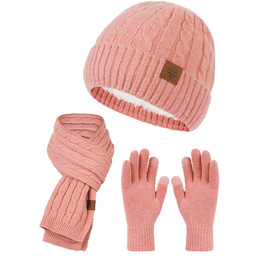 Alessio KOMPLET CZAPKA + SZALIK + RĘKAWICZKI DOTYKOWE