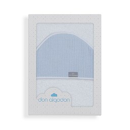 Interbaby Okrycie kąpielowe 100x100 Astrid biały niebieski ręcznik