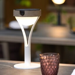 Les Jardins Lampa stołowa solarna LED Tyble, biały