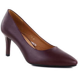 Szpilki czółenka damskie bordowe szpic Sergio Leone 1336