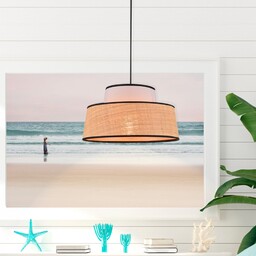 Lampa Wisząca COREP, Mallorca, ściemnialny, beżowy, salon, tkanina