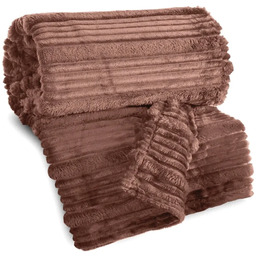 Koc mocha Nina 150x200 cm futerkowy