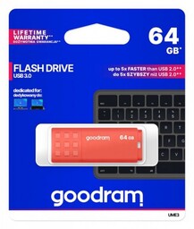 GOODRAM Pendrive UME3 64GB USB 3.0 Pomarańczowy