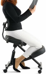 Klękosiad O''KNEEL czarny+lniany pokrowiec /KBPOKNEELBK/