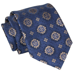 Krawat - ALTIES - Duże Grochy, Granatowy KRALTS0814