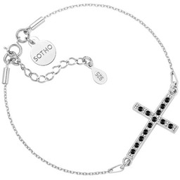 Pakamera Srebrna bransoletka z krzyżem wysadzanym SWAROVSKI CRYSTAL