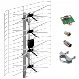 Antena Tv zewnętrzna DVB-T2 siatkowa ASP-8 symetryzator MUX-8