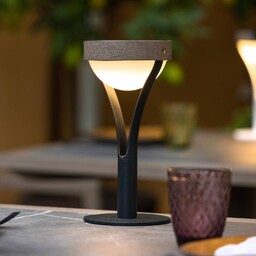 Les Jardins Lampa stołowa solarna LED Tyble, czarny