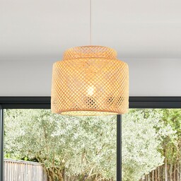 Lampa Wisząca COREP, Makassar, ściemnialny, beżowy, salon, bambus