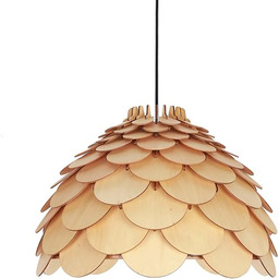 Light Prestige Burgo wisząca duża drewniana E27, 60