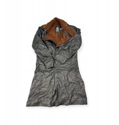 Skórzany płaszcz męski czarny REAL LEATHER XS
