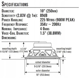 Jbl Stage 1010 Głośniki Samochodowe 25cm