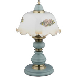 Relaxdays Lampa stołowa, wzór kwiatowy, styl dworkowy, E27,