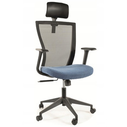 Fotel obrotowy biurowy Q-328H czarny/niebieski krzesło