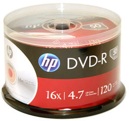 Płyty HP DVD-R 4.7GB x16 - Szpindel -