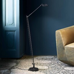 Luceplan Lampa stojąca designerska Berenice, czarny, salon /