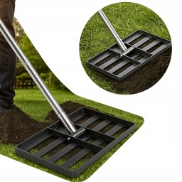 Równiarka Niwelator Terenu Ręczny Grabie Rozprowadzacz Ziemi Piaskowanie