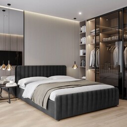 Łóżko tapicerowane z pojemnikiem SFG0160P 160x200 Welur Czarny