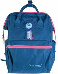 HKM Funny Horses plecak dżinsowy niebieski One Size