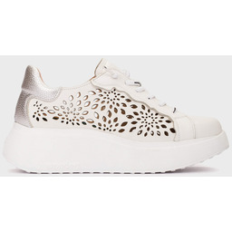 Ażurowe sneakersy damskie - WONDERS A-3641 BIAŁE