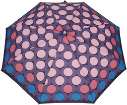 Parasol damski pełny automat Koła na fiolecie 100cm,