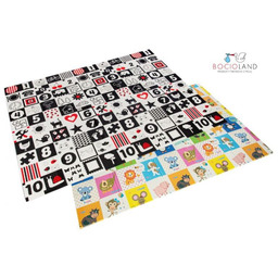 Bocioland Mata składana dwustronna kontrastowa 150/200 Happy Day