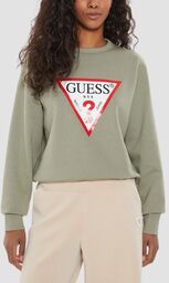 GUESS Zielona bluza damska z dużym logo Original
