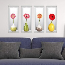 WALPLUS 3D wyświetlane germinisin kolorowe wazony naklejki ścienne