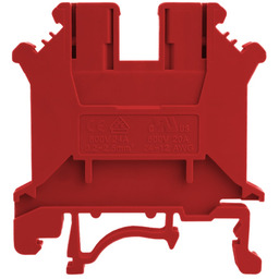 Złączka szynowa przelotowa czerwona śrubowa 4mm2 1P VDE