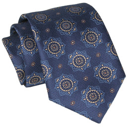 Krawat - ALTIES - Granatowy, Grochy KRALTS0802