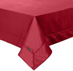 Obrus 145 x 260 Dekoracyjny Velvet Bordo