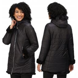 Dwustronny damski płaszcz z kapturem ocieplana kurtka Regatta