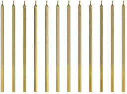 Świeczki urodzinowe złote - 14 cm - 12