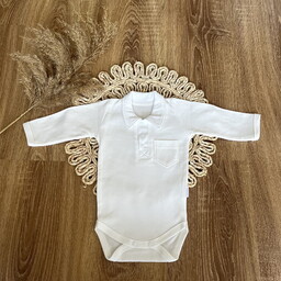 Mamatti Body POLO dziecięce długi rękaw białe