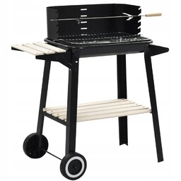Grill Węglowy Ogrodowy Wózek Czarny Bbq Barbecue 54X34X85,5CM