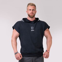 NEBBIA Męska t-koszulka Reg Top Hoodie Black